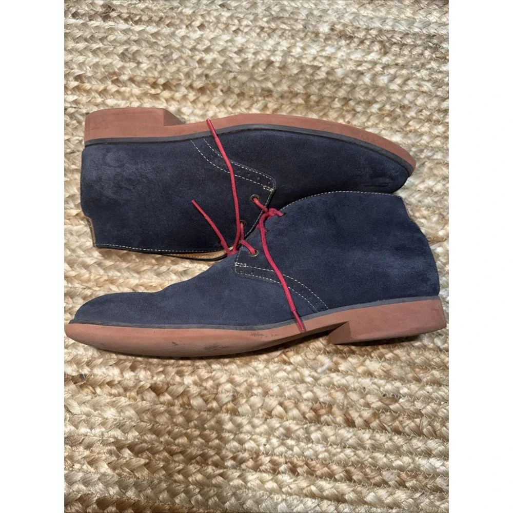 Johnston & Murphy blue suede Chukka boots lace up shoes ankle booties Size 9